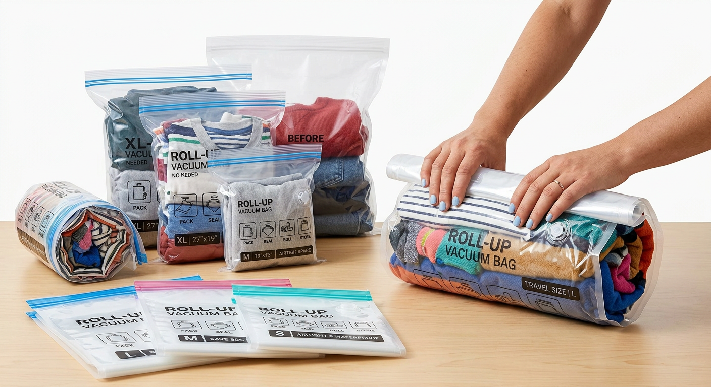 Travel Roll-Up Compression Bags